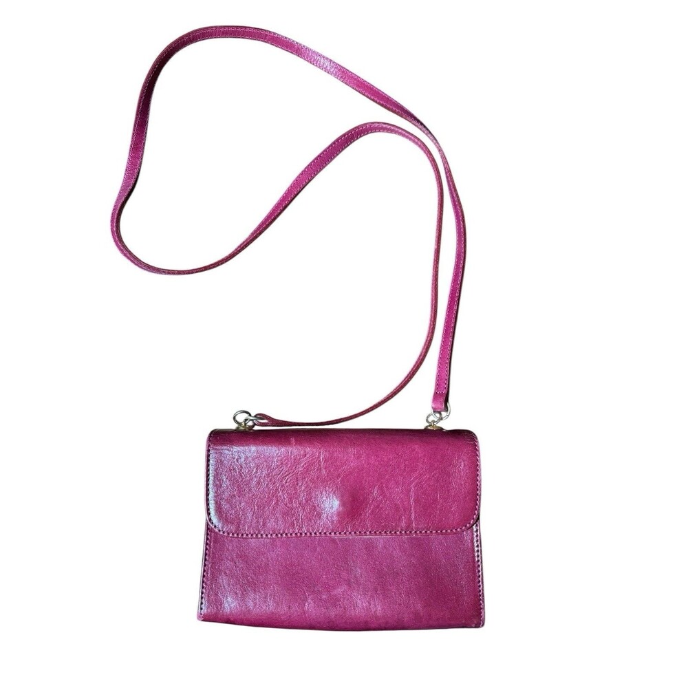 Vintage Furla Mini Red Leather Crossbody Bag Shoulder Purse Italy Handbag